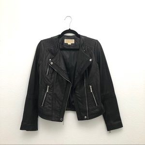 Michael Kors Genuine Leather Moto Jacket